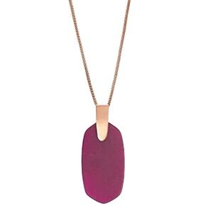 KENDRA SCOTT • Rose Gold Inez Maroon Jade Slider Adjustable Necklace